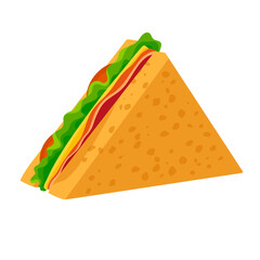 Triangular Sandwich With Tomato Bacon Lettuce And Cheese