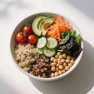 건강식 보울 식단 상단 뷰