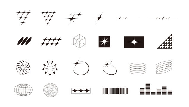 Abstract Elements Icon Set｜近未来感のある抽象図形素材集