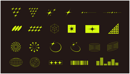Y2K Neon Abstract Icon Set｜ネオン風 抽象グラフィック素材集 © HY08