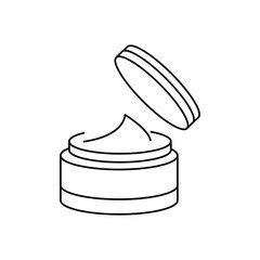 Cosmetic Cream Jar Icon . Skincare Product Vector.Cosmetic Skincare Cream Icon . Minimalist Vector..eps
