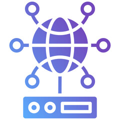 Global Internet Network Glyph Gradient Icon