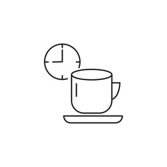 Coffee and Tea Time Icon, Thin Line Vector for Web and Mobile..eps