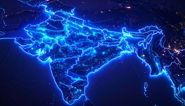 Glowing futuristic technological outline of india for indian independence day celebration banner background digital network map of india abstract concept of indian technology innovation
3 - Powered by Adobe