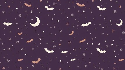 A seamless minimalist pattern wallpaper with subtle Halloween elements