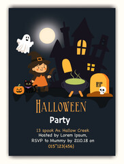 Witch&rsquo;s Night Out &ndash; Cute Halloween Party Invitation Design