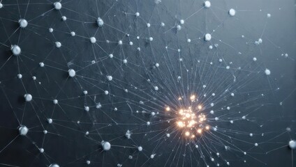 Fototapeta premium Abstract network pattern with light source