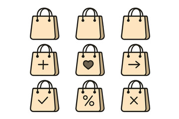 Yellow van icon set with filled color and outline, minimalistic linear pictograms for web design, graphic apps, banners, social networks, and cards, vector cartoon vehicles