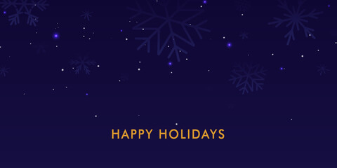 Snowflakes and Glitter Background Template with Copy Space