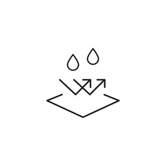 Water Repellent Surface Icon, Waterproof Protection Linear Sign, Editable Vector..eps