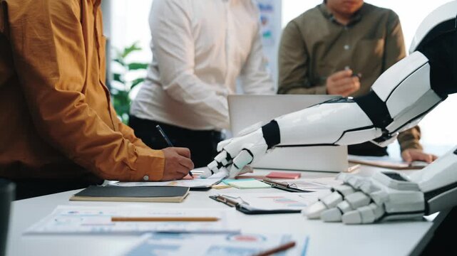 AI-backed insights enable a business consultant to refine marketing objectives, optimize planning, and generate data-centric solutions in a professional setting. Noogenesis AI