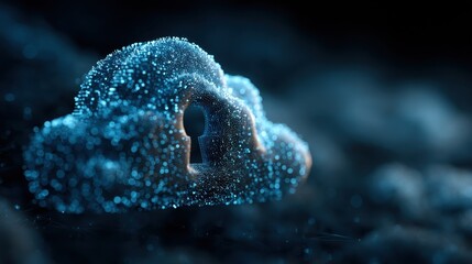 Secure cloud computing with keyhole symbol for data protection and digital privacy