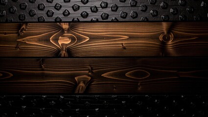 Dark Wood and Metal Texture Background.