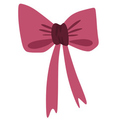 Illustration of a pink decorative ribbon bow