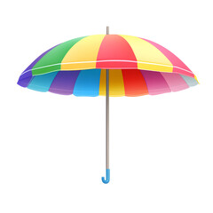 Obraz premium Rainbow Striped Umbrella on Transparent Background