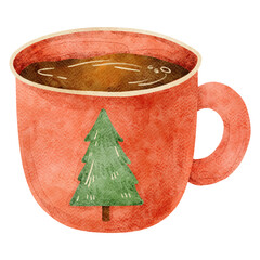 Watercolor Christmas Mug
