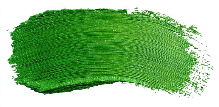 Bright emerald green paint stroke