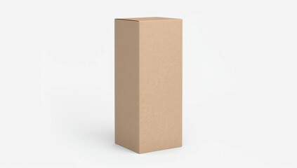 Obraz premium Package brown cardboard box for long items. Mockup, isolated