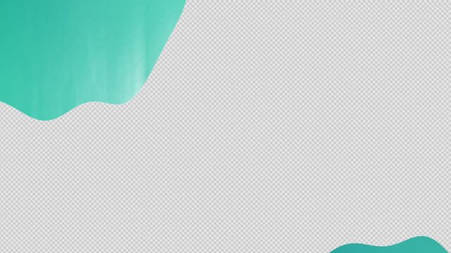 Dynamic flowing mint green abstract shape animation on transparent background for modern presentations and creative projects, adding vibrancy and style