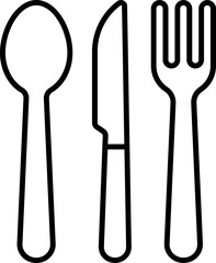 Black cutlery icon - outline