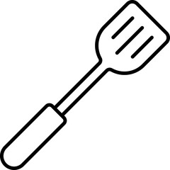 Black spatula icon - outline