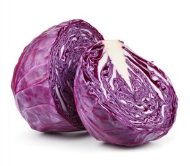 Two halves of a vibrant purple cabbage (1)