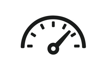 Speedometer icon vector illustration isolated on white background, dashboard gauge meter, velocity control, speed measurement, automotive instrument, digital speed indicator, modern car dashboard