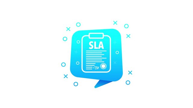 Service level agreement SLA document icon animation