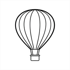 Naklejka premium Hot Air Balloon Line Drawing Outline Illustration