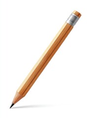 A light brown pencil, angled, against white