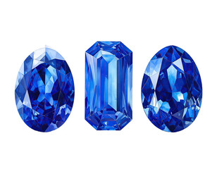 Fototapeta premium Three brilliant blue gemstones (3)