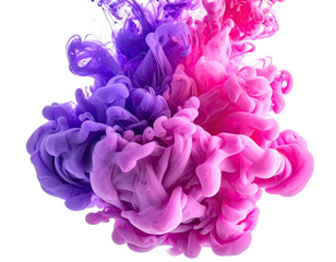 Obraz premium Abstract swirling ink explosion of vibrant pink and purple hues