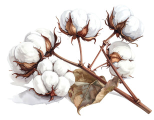 Detailed illustration of cotton bolls (1)