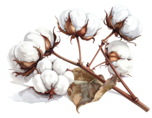 Detailed illustration of cotton bolls (1)
