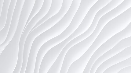 Abstract white background with smooth 3D wave pattern and soft shadows, creating a simple yet elegant texture suitable for modern design projects, architectural presentations and branding visuals
