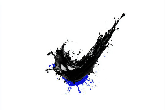 Vibrant abstract paint splash forming a checkmark on a white background