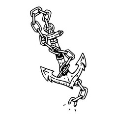 vintage ship anchor design style