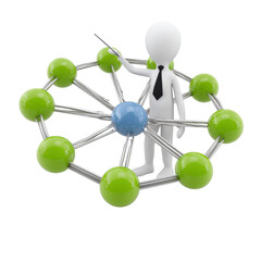 Obraz premium Professional networking hub with spokes on transparent background