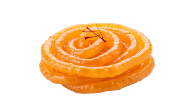 Close-up of Orange Jalebi with Saffron Strands