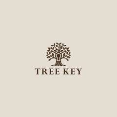 Tree key logo vector illustration