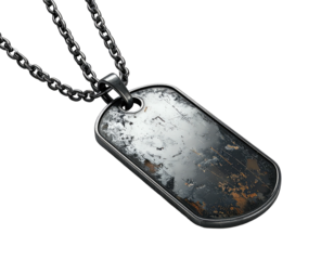 Metal dog tag pendant with chain