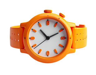 Close-up of an orange wristwatch