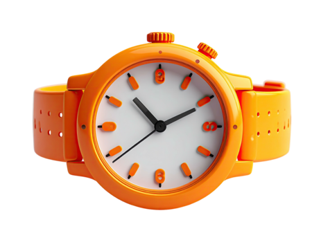 Close-up of an orange wristwatch