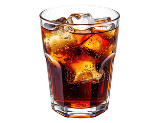 A glass of cola with ice