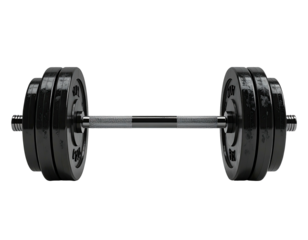 Black dumbbell isolated on black background