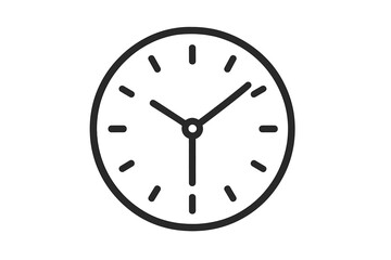 Clock line icon. Time symbol. Watch pictogram. Timer sign for web, app, ui. Concept of schedule, deadline, countdown, minute, hour, time management, punctuality, wait.