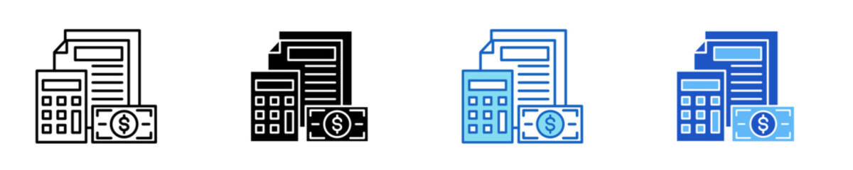 Accounting Icon Set Multiple Style Collection	
