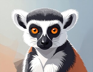 Obraz premium Close-up portrait of a lemur
