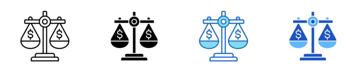 Balance Icon Set Multiple Style Collection	