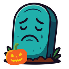 Modern Flat Grave Tombstone Illustration